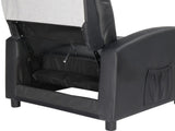 PU With 2-Point Massage Heating Function Recliner Black 95633974