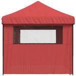 ZNTS Foldable Party Tent Pop-Up with 4 Sidewalls Burgundy 4004955