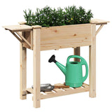 Garden Planter Beige 111 x 37 x 76.5 cm Solid fir wood 42006574