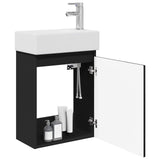 Bathroom Vanity Unit with Tap Black 45.5 x 22.5 x 84 cm 889512