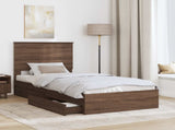 Storage Bed with Drawer Brown Oak 90 x 200 cm Engineered Wood 3409600