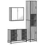 3 Piece Bathroom Furniture Set Grey Sonoma Engineered Wood 3301093