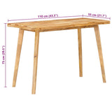 Dinning Table Natural 100 x 55 x 75 cm Solid Mango Wood 4104621