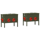 Chicken Feeder 2 pcs Olive Green 41.5 x 20.5 x 33 cm 879988