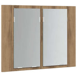 LED Mirror Cabinet Artisan Oak 60x12x45 cm Engineered Wood 856283