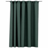 Linen-Look Blackout Curtain with Hooks Green 290x245 cm 321191