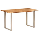 ZNTS Dining Table 140x70x76 cm Solid Acacia Wood 286478