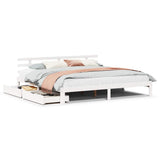 Bed Frame with Drawers without Mattress White 180x200 cm Super King 3302017