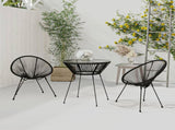 Dining Set Black and Transparent 3060279