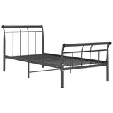 Bed Frame without Mattress Black Metal 100x200 cm 325033