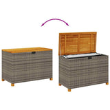 Garden Storage Box Grey 110x55x63 cm Poly Rattan Acacia Wood 366286