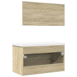 3 Piece Bathroom Furniture Set Sonoma Oak Engineered Wood 3325037