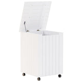 Laundry Basket with Wheels RANA White 45x45x64 cm Solid Wood Pine 4002334