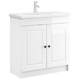 Bathroom under Sink Cabinet High Gloss White 890078