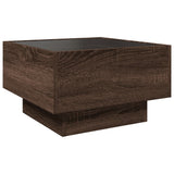 Coffee Table with LED Brown Oak 50x50x30 cm Engineered Wood 847510