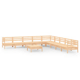 10 Piece Garden Lounge Set Solid Wood Pine 3083119