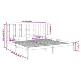 Bed Frame without Mattress Grey 200x200 cm Solid Wood Pine 3105622