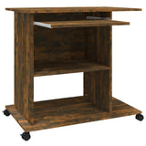 Computer Desk Smoked Oak 80x50x75 cm Engineered Wood 815543