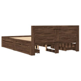 Bed Frame with Headboard without Mattress Brown Oak 120x190 cm Small Double 3295610