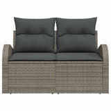 Garden Sofa with Cushion Grey 124 x 62 x 69cm Poly Rattan 42006744