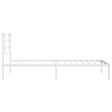 Metal Bed Frame without Mattress with Headboard White 100x200cm 355605