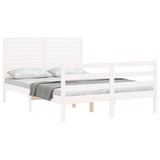 Bed Frame without Mattress White 120x200 cm Solid Wood 3195022