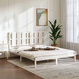 Bed Frame without Mattress White 150x200 cm King Size Solid Wood 3105606