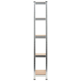Storage Shelves 3 pcs Silver 75x30x172 cm Steel and MDF 144272