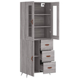 Highboard Grey Sonoma 69.5x34x180 cm Engineered Wood 3198447