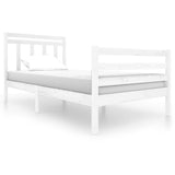 3100645 Bed Frame without Mattress White Solid Wood 100x200 cm