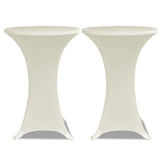 Standing Table Cover 70 cm Cream Stretch 4 pcs 279075