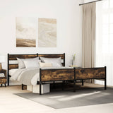Metal Bed Frame without Mattress Smoked Oak 180x200 cm Super King 3308491