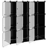 ZNTS Storage Cube Organiser with 9 Cubes and Doors Black PP 340558