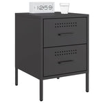 ZNTS Bedside Cabinets 2 pcs Black 36x39x50.5 cm Steel 842923