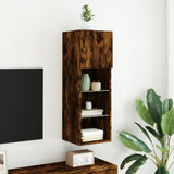 TV Cabinet with LED Lights Smoked Oak 30.5x30x90 cm 837009