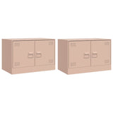 TV Cabinets 2 pcs Pink 67x39x44 cm Steel 841634