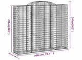 Arched Gabion Baskets 9 pcs 200x50x220/240 cm Galvanised Iron 3146453