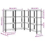 4-Layer Storage Shelves 4 pcs Anthracite Steel&Engineered Wood 3307583