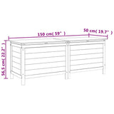 Garden Storage Box White 150x50x56.5 cm Solid Wood Fir 364757