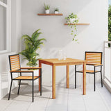 Garden Dining Set 3 pcs Black Solid Acacia Wood 3365511