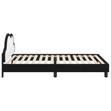 Children's Bed Frame with Headboard Black 90 x 200 cm PU 42011188