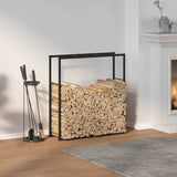 Firewood Rack Black 110x30x116 cm Steel 4018467