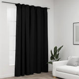 Linen-Look Blackout Curtain with Hooks Anthracite 290x245 cm 321167