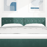 Headboard with Headboard Dark Green 144 cm Faux Leather 42007090
