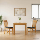 Dining Set 3 pcs Black Solid Oak Wood 3430316