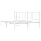Metal Bed Frame without Mattress with Headboard White 160x200cm 376376