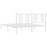 Metal Bed Frame without Mattress with Headboard White 160x200cm 376376