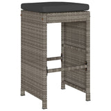 Garden Bar Stools with Cushions 6 pcs Grey Poly Rattan 368693