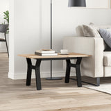 Coffee Table Y-Frame 80x50x40 cm Solid Wood Pine and Steel 3282706