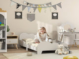 Cloud-Themed Toddler Bed Frame with Safety Rails, 143.5 x 74.5 x 56cm T3398P379029